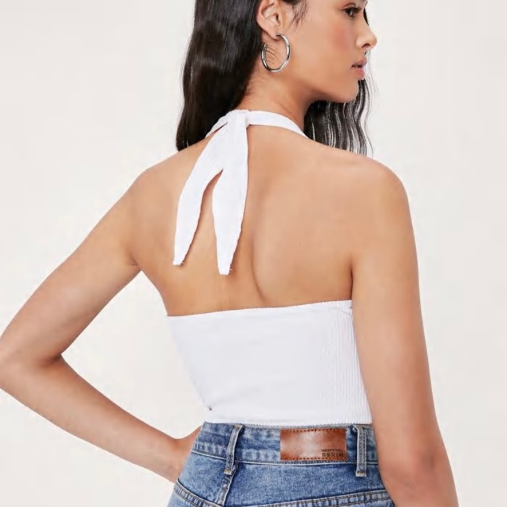 White halter crop top never worn